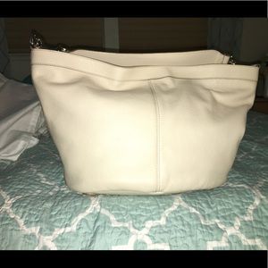 White leather escada purse